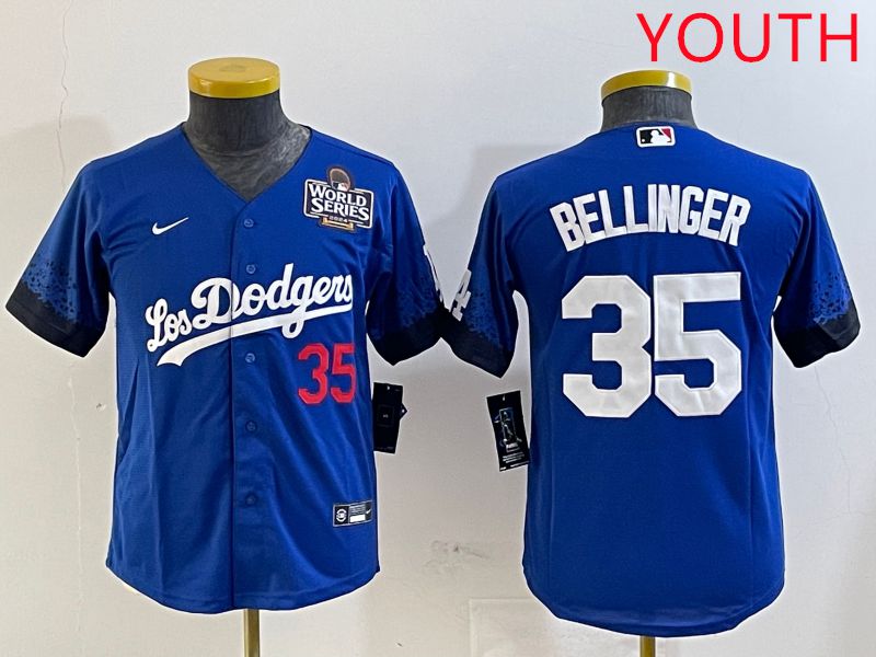Youth Los Angeles Dodgers #35 Bellinger Blue City Edition 2025 Nike MLB Jersey style 4->youth mlb jersey->Youth Jersey